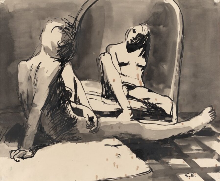 Girl Looking in Mirror