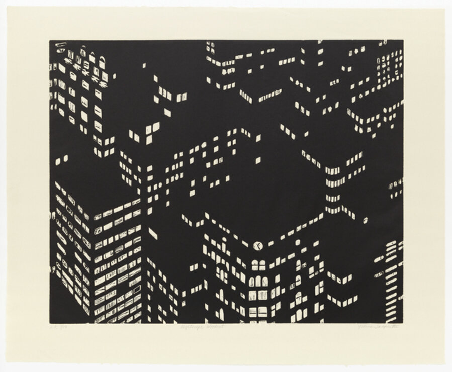 Nightscape Woodcut