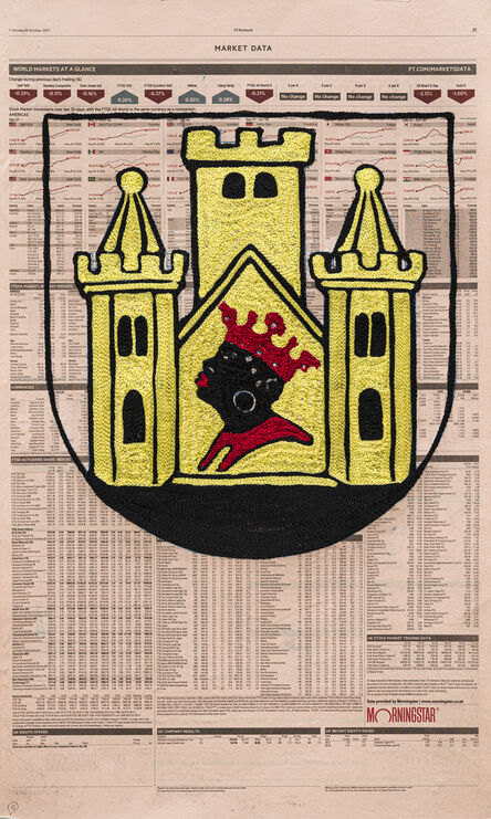 Godfried Donkor, ‘Financial Times dreams coat of arms V’, 2019