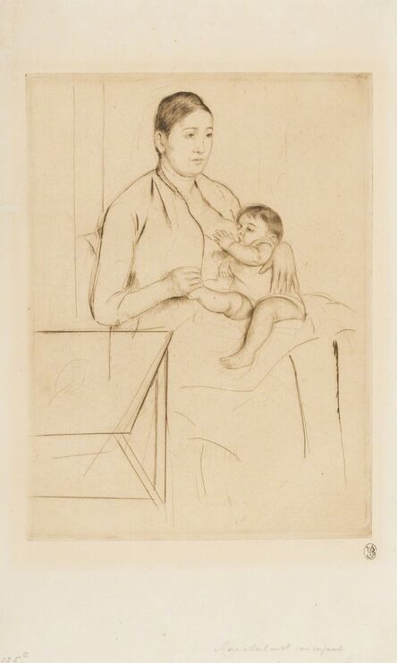 Mary Cassatt, ‘Nursing (Breeskin 135iii)’, circa 1890
