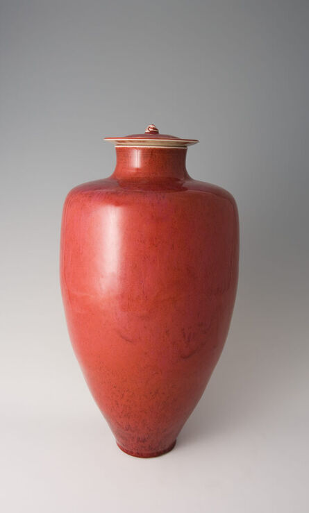 Brother Thomas Bezanson, ‘Vase with lid, rose red copper glaze’, N/A