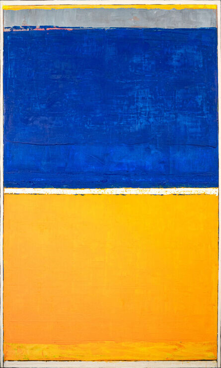 David Sorensen, ‘Blue Over Yellow #2 - bold, colourful, modern, abstract, oil on canvas’, 2010