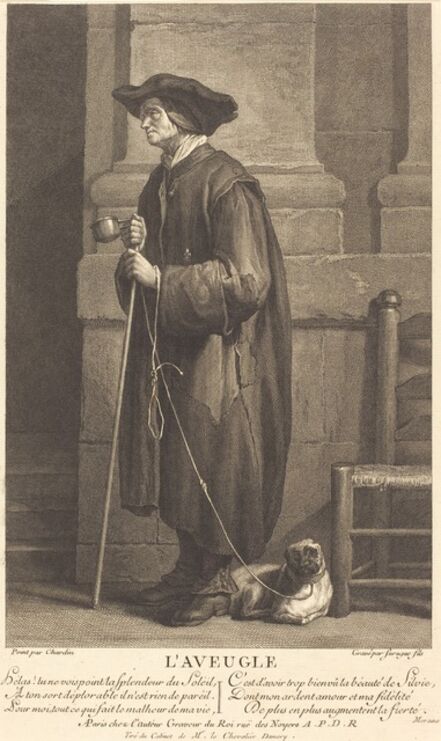 Pierre Louis de Surugue after Jean Siméon Chardin, ‘The Blind Beggar’