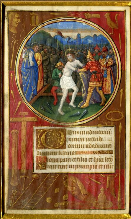 Follower of Jean Bourdichon and Jean Poyer, ‘The Disrobing of Christ, on a leaf from a Book of Hours ’, c. 1490-1500 