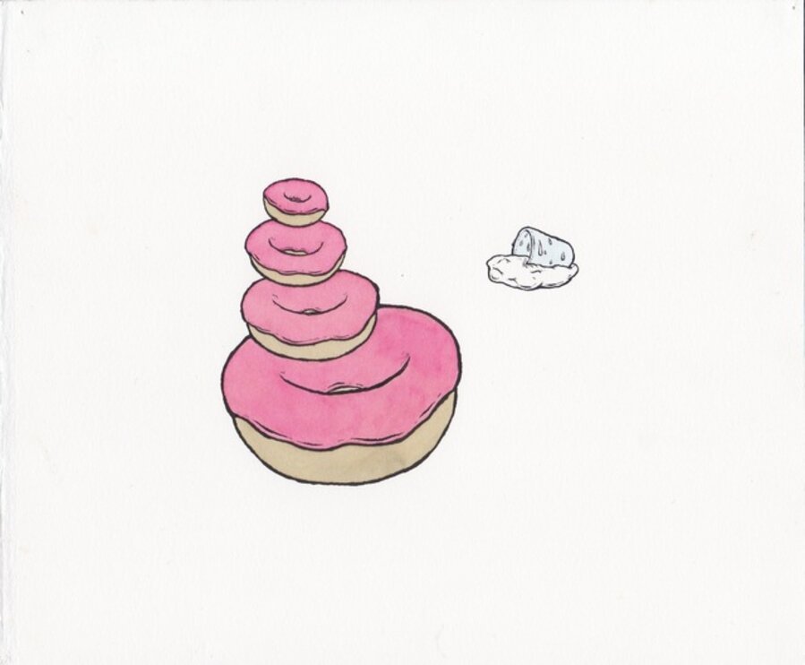 Untitled Donuts Glass of Water