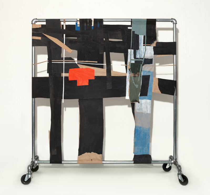 Aimée Farnet Siegel, ‘Hinge Study 2’, 2019, Sculpture, Artist painted paper on metal rolling rack, Ferrara Showman Gallery