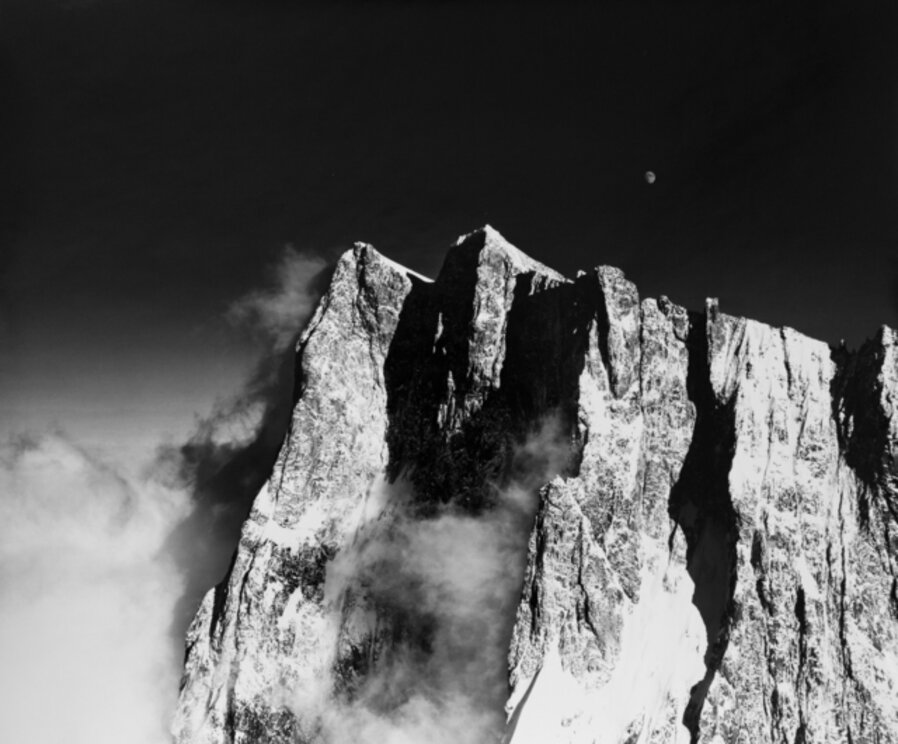 Moonrise over the Grandes Jorasses, France