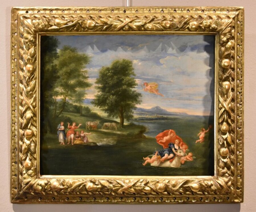 Rape Of Europa Albani Paint 17/18th Century OIl on table Old master Roman school