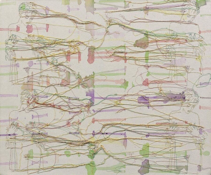 Pastel Drips with Four Figures