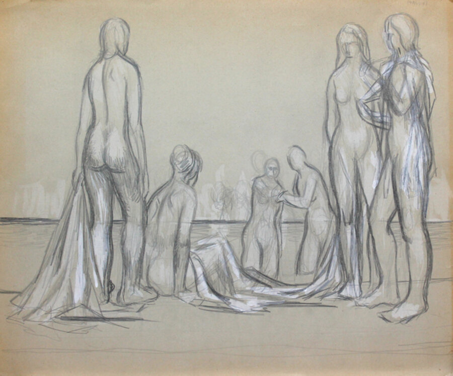 Six Figures on Beach