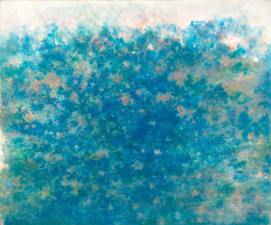 Sans titre (nuages roses et turquoises)