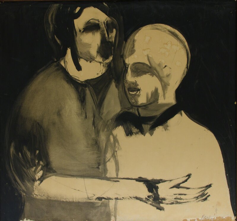 Michael Bowen, ‘Two people’, Unknown, Painting, Oilwash on paper, The Art Collection of the University of Agder