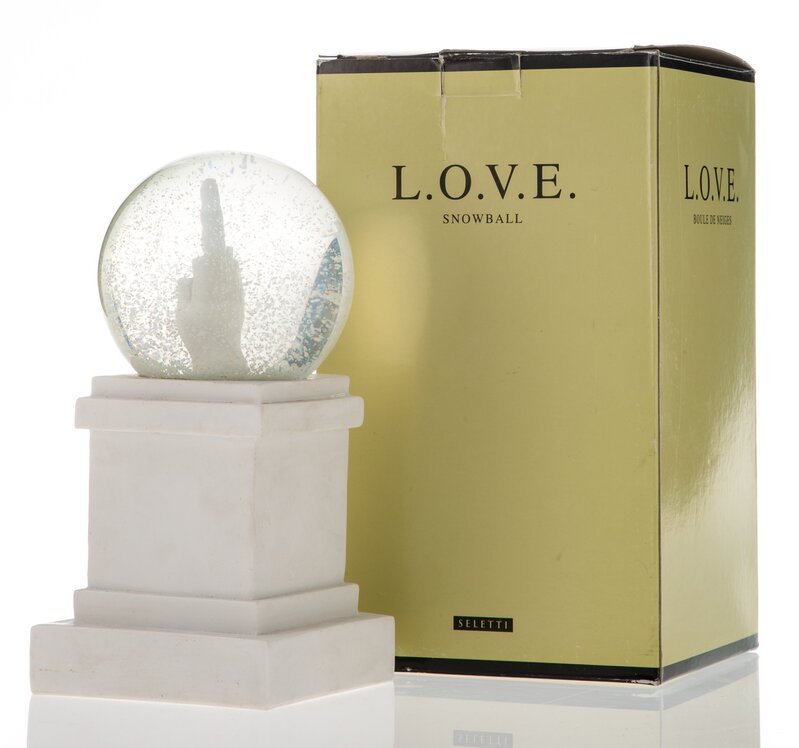 Maurizio Cattelan, ‘L.O.V.E. - Snowball’, 2015, Ephemera or Merchandise, Resin, glass, and concrete, Heritage Auctions