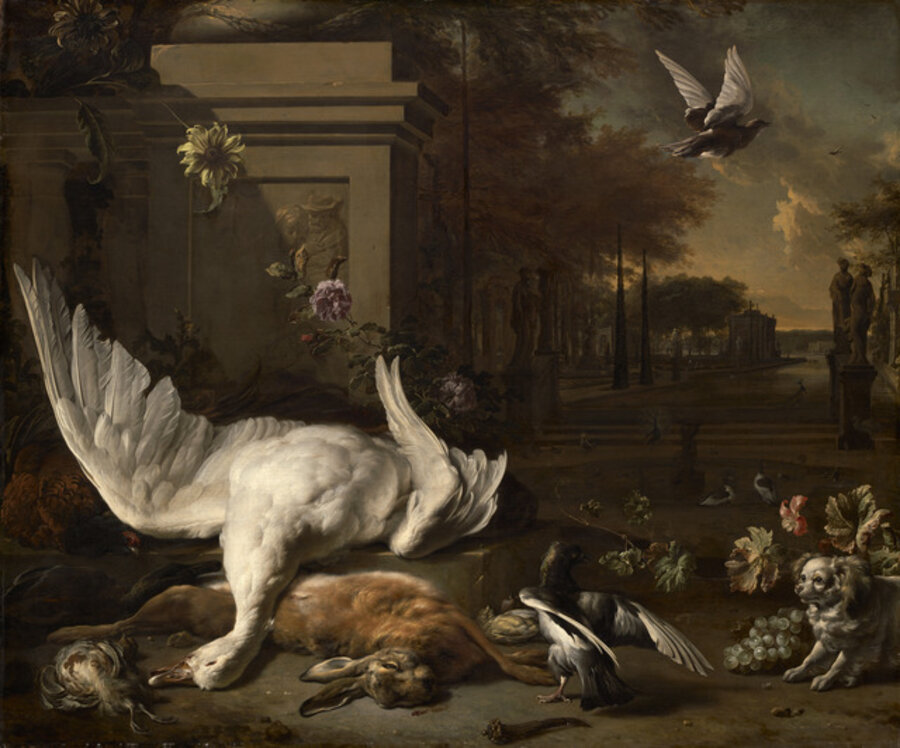 Still Life with Swan and Game before a Country Estate