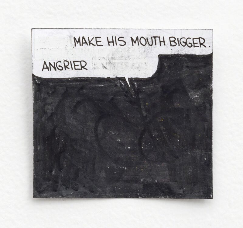 Tony Lewis, ‘Make His Mouth Bigger, Angrier’, 2015, Drawing, Collage or other Work on Paper, Graphite powder and correction tape on paper, The Studio Museum in Harlem