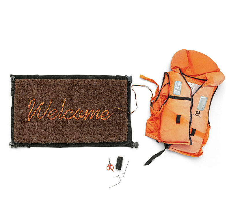 Banksy, ‘Welcome Mat’, 2020, Mixed Media, Life vests, Dope! Gallery Gallery Auction