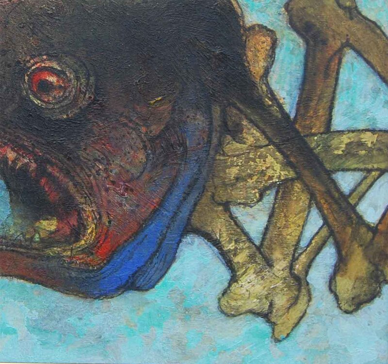 Chhatrapati, ‘Fish with the Mic’, 2007, Painting, Acrylic on canvas, Gallery Kolkata