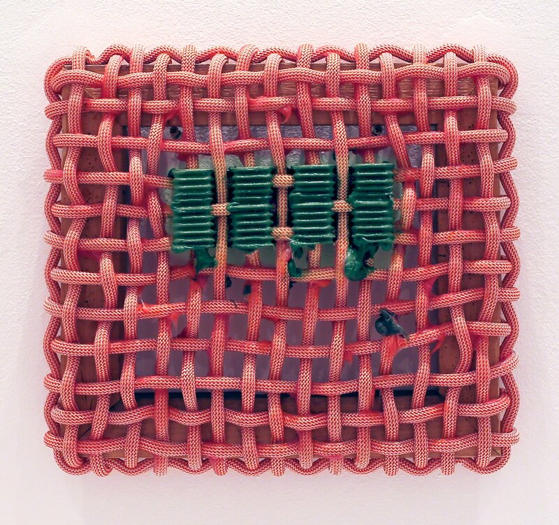 Fabian Marcaccio, ‘Structural Brush Mark ’, 2014, Painting, Hand woven manilla rope, climbing rope, alkyd paint, silicone, wood, 3D printed plastic, Galerie Anke Schmidt