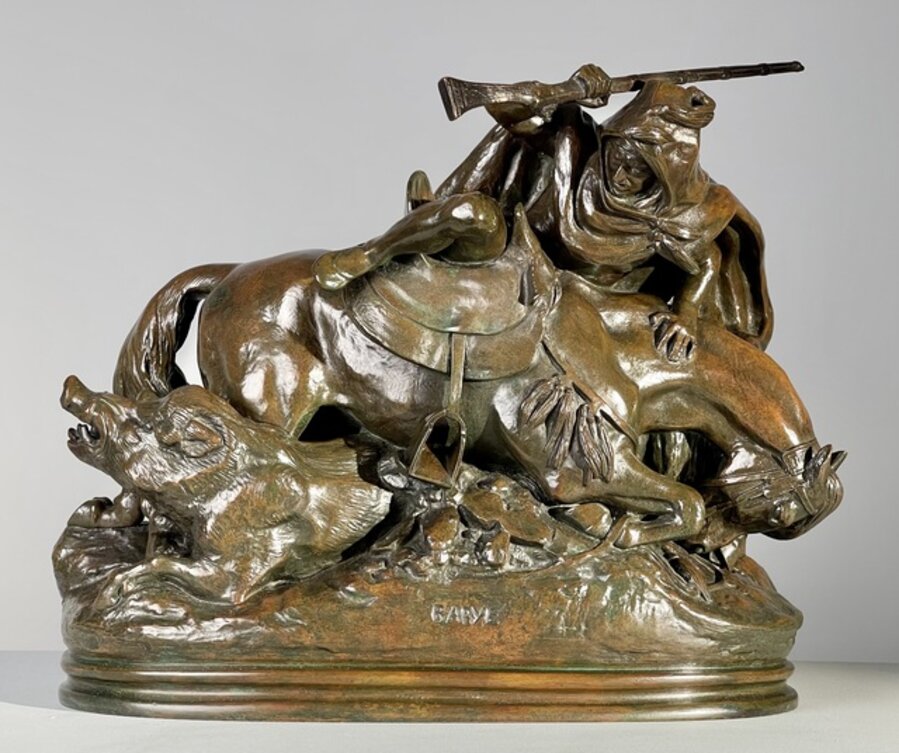 Arab Horseman - The Boar Hunt (Cavalier arabe tuant un sanglier)