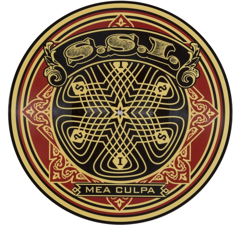 Shepard Fairey, ‘SSI and SSI Picture Disc (two works)’, Print, Screenprint in colors on speckled cream paper and offset lithograph in colors on vinyl record, Heritage Auctions