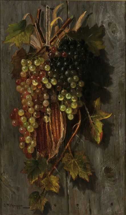 Samuel W Griggs, ‘Grapes and Corn Husks Hanging Against a Wooden Wall’, 2011