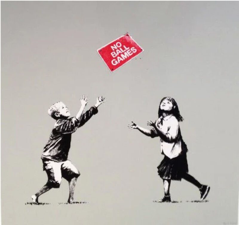 Banksy, ‘No Ball Games (Grey)’, 2009, Print, Screenprint on wove paper., HOFA Gallery (House of Fine Art)