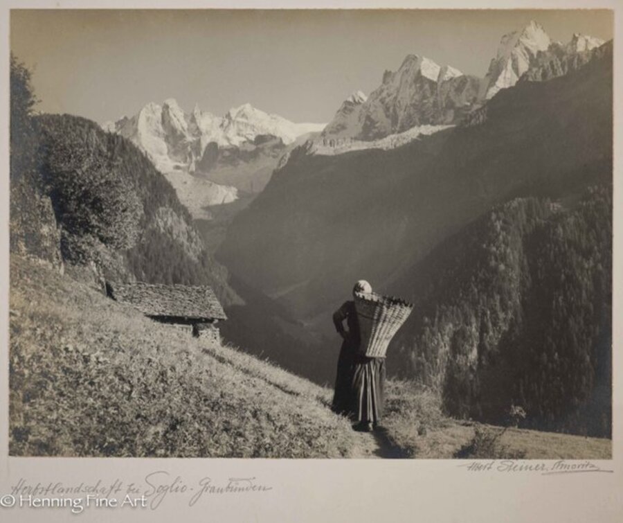 ”Herbstlandschaft bei Soglio Graubunden” (Autumn landscape at Soglio Graubunden)