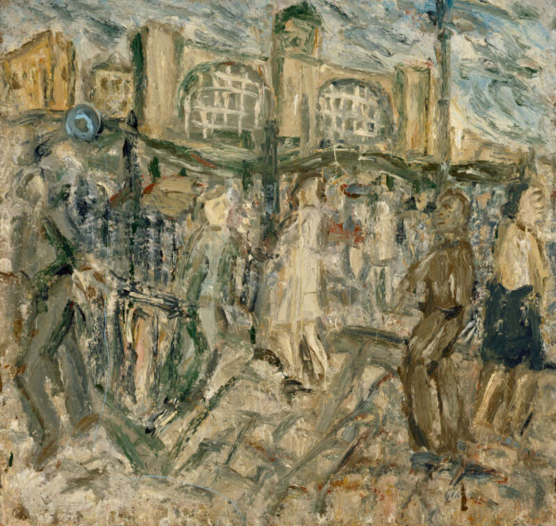 Leon Kossoff, ‘King's Cross, Spring No. 1’, 1998, Painting, Oil on board, Annely Juda Fine Art