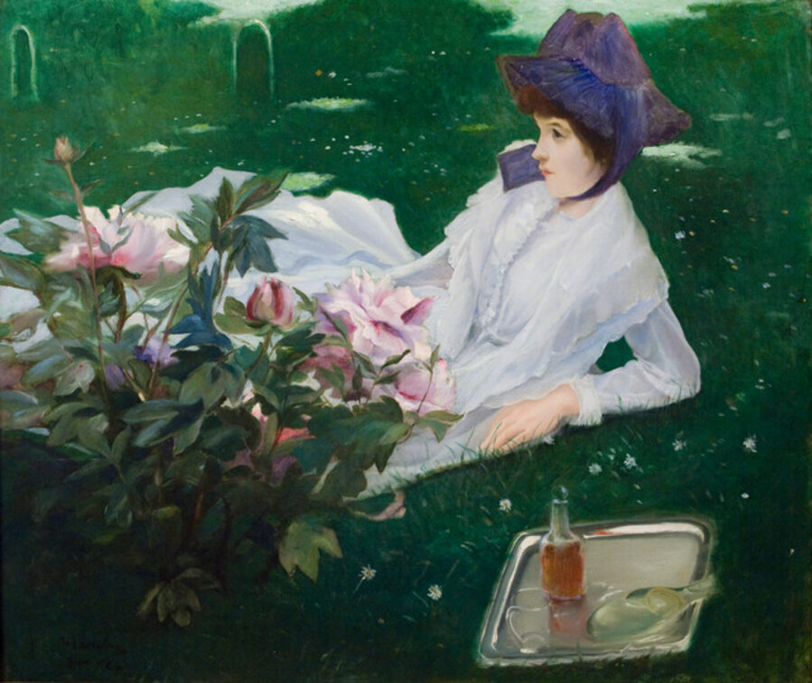 Henriette Chabot with Peonies