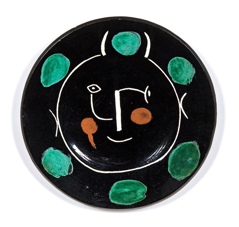 Pablo Picasso, ‘Service visage noir (plate E)’, 1938, Design/Decorative Art, White earthenware clay, decoration in engobes, knife engraved under glaze, Freeman's | Hindman