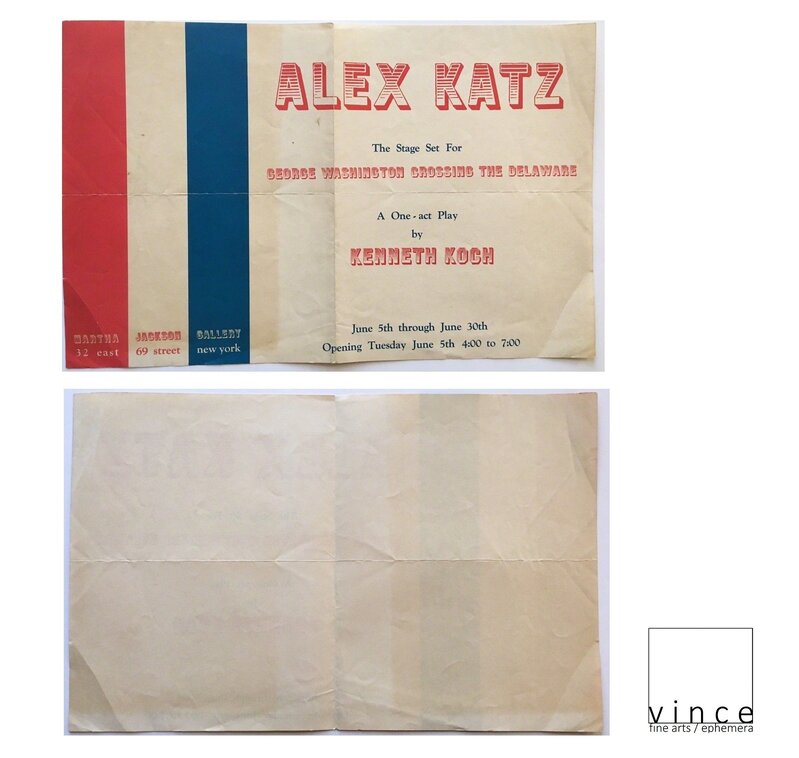 Alex Katz, ‘"Alex Katz", 1962, Stage Set, Invitation/Poster, Kenneth Koch, Martha Jackson Gallery NYC’, 1962, Ephemera or Merchandise, Lithograph, VINCE fine arts/ephemera