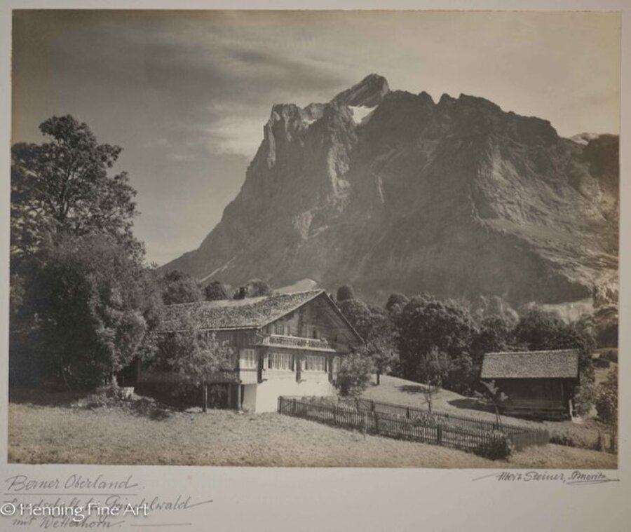 ”Berner Oberland. Landschaft bei Grindelwald mit Wetterhorn.-” ("Bernese Oberland. Landscape near Grindelwald with Wetterhorn.- ")