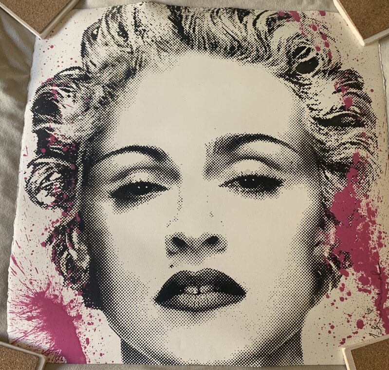 Mr. Brainwash, ‘Happy B-Day Madonna (Pink)’, 2017, Print, One-color screenprint with hand-finishings on hand-torn archival art paper, Artsy x Forum Auctions