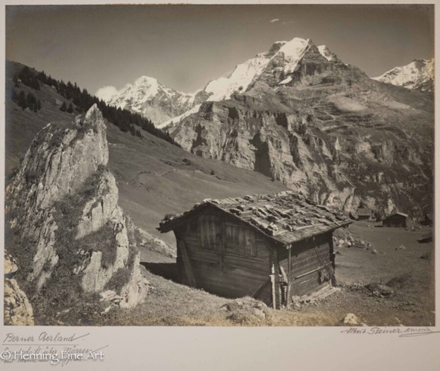 ”Berner Oberland. Landschaft uber Murren mit Monch und Jungfrau.” (Bernese Oberland. Landscape above Murren with Monch and Jungfrau)
