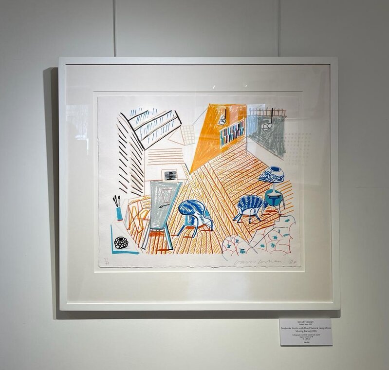 David Hockney, ‘Pembroke Studio with Blue Chairs & Lamp, from Moving Focus’, 1985, Print, Lithograph on paper, Colley Ison Gallery