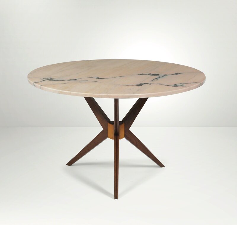 ‘A low table with a wooden structure and marble top’, 1950 ca., Design/Decorative Art, Cambi