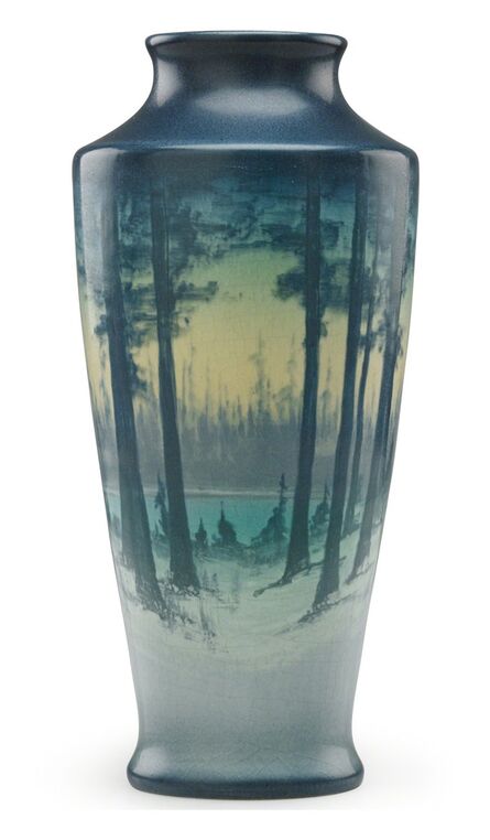 Sallie Coyne, ‘Winter Scenic Vellum vase, Cincinnati, OH’, 1918