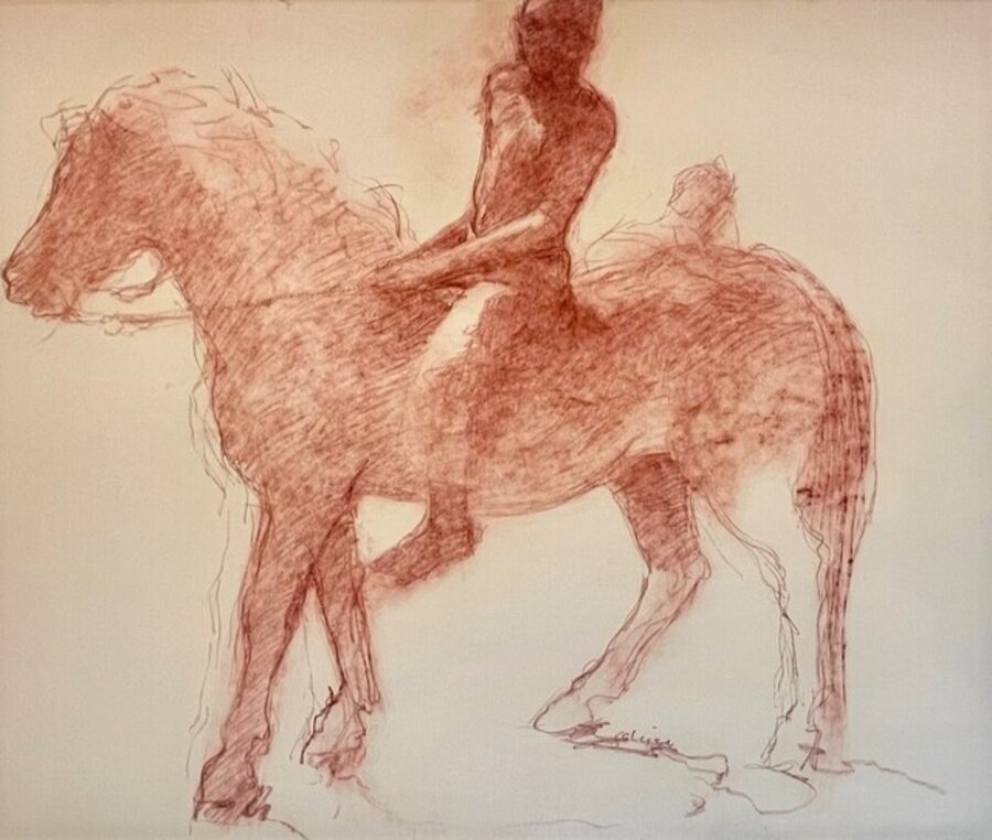 Untitled, Dog on Horse