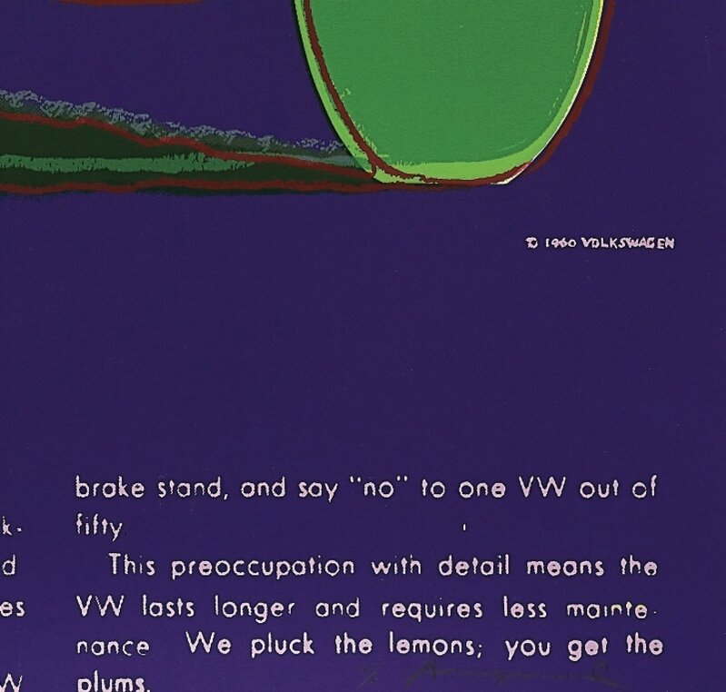 Andy Warhol, ‘Volkswagen from Ads F&S II.358’, 1985, Print, Screenprint on Lenox Museum Board, Fine Art Mia