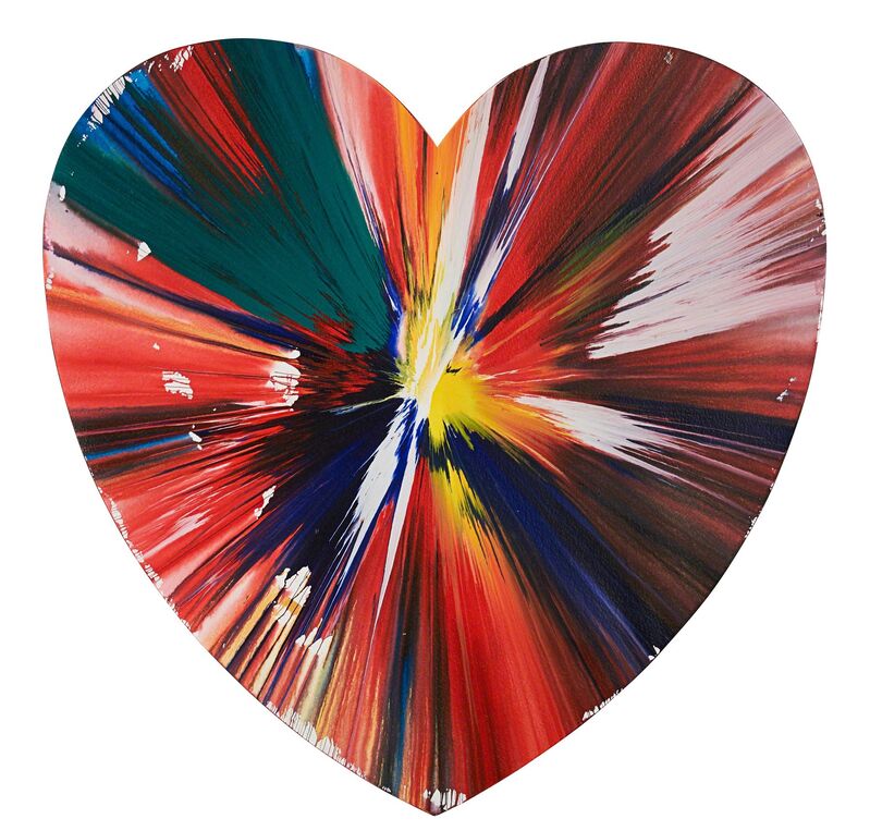 Damien Hirst, ‘Heart Spin Painting (Created at Damien Hirst Spin Workshop)’, 2009, Drawing, Collage or other Work on Paper, Acrylic on paper, Rago/Wright/LAMA