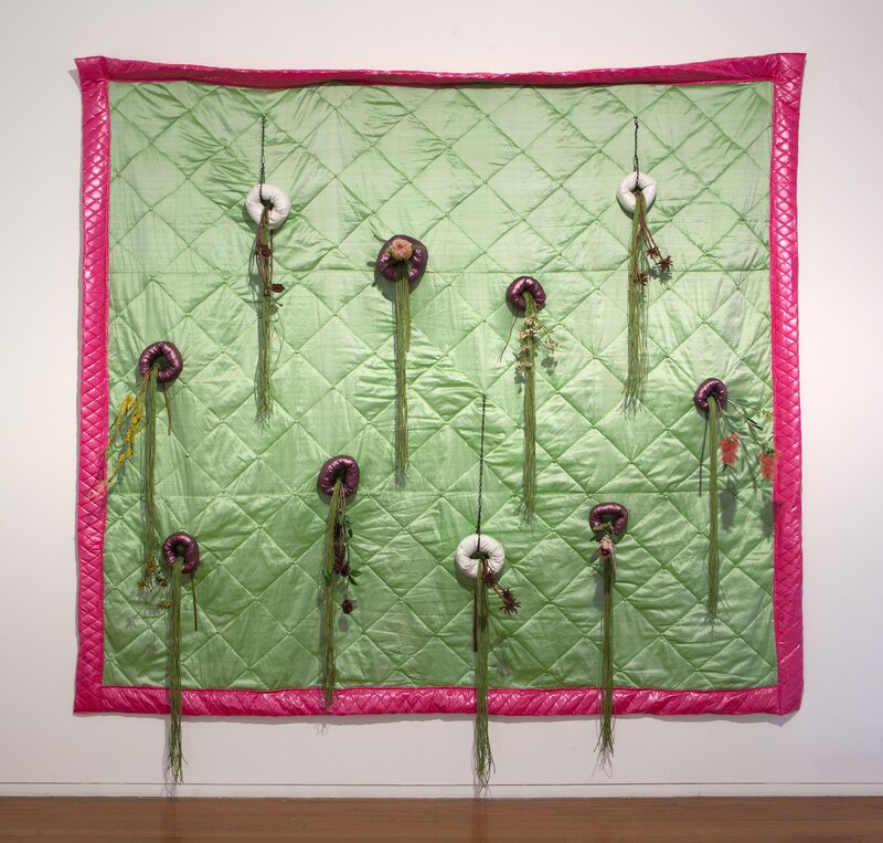 Sarah Contos, ‘Vertical Australian Garden Quilt’, 2015, Mixed Media, Repurposed quilt, fabric, poly-fil, faux flowers, garden ties and thread, Roslyn Oxley9 Gallery