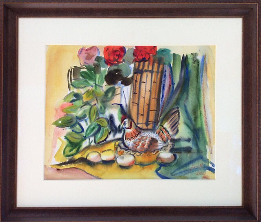 Hen and Eggs in a Landscape