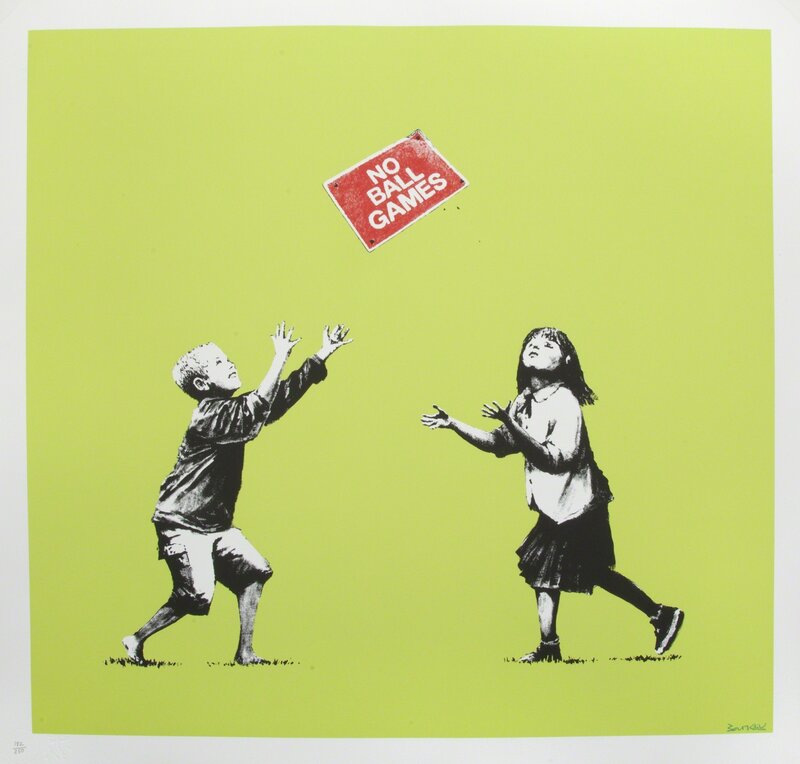 Banksy, ‘No Ball Games (Green)’, 2009, Print, Screenprint on paper, Julien's Auctions
