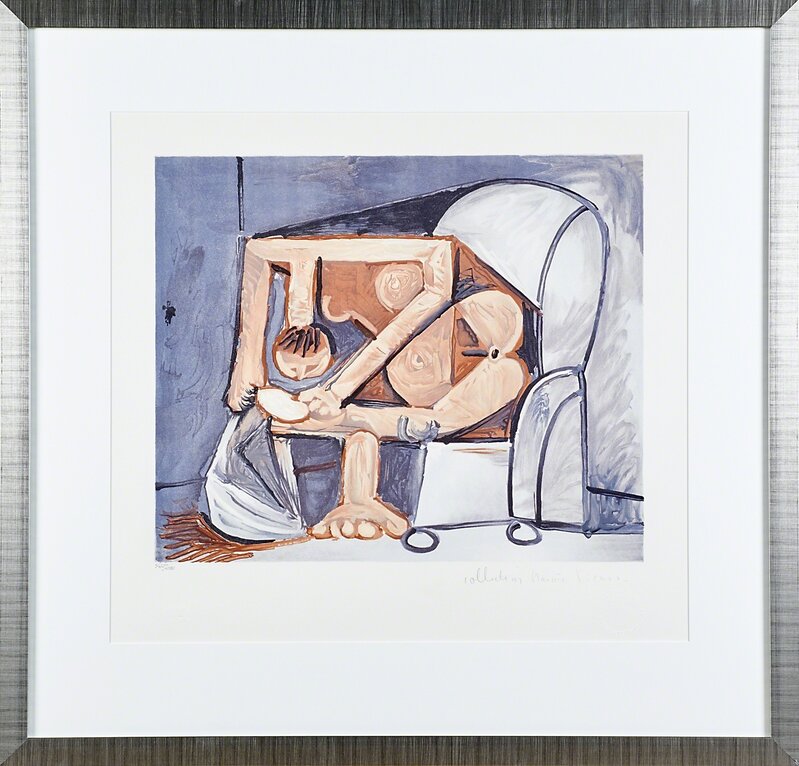Pablo Picasso, ‘Nue Allongée Et Tête D’Homme De Profil, Femme À La Toilette (Two Works)’, Print, Lithographs in colors, Rago/Wright/LAMA