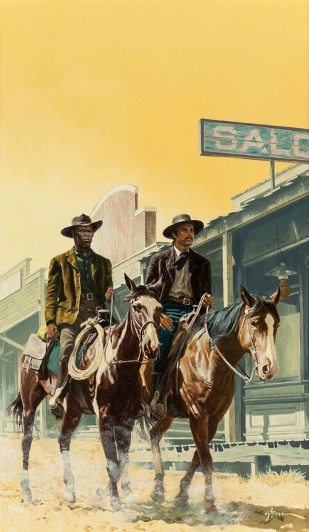 George Gross, ‘Two Men on Horseback, Probable Book Cover’