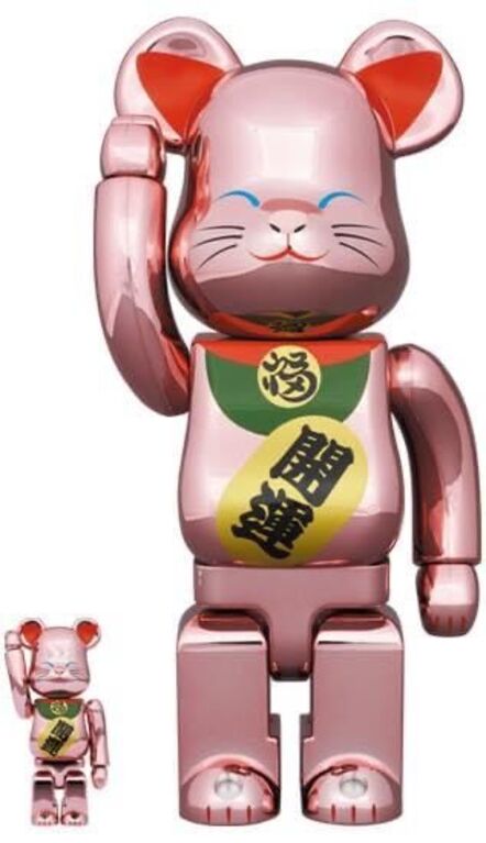 Medicom Toy, ‘Fortune Cat  Bearbrick 400% + 100% ( Be@rbrick)  (Pink) ( Maneki Neko)’, 2023