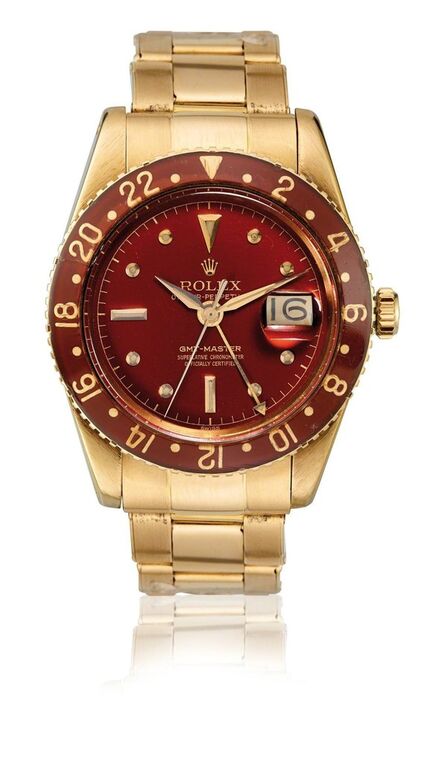 Rolex, ‘Yellow gold automatic GMT-Mastere ref. 6542 bakelite with guarantee’