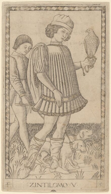 Master of the E-Series Tarocchi, ‘Zintilomo (Gentleman)’, ca. 1465