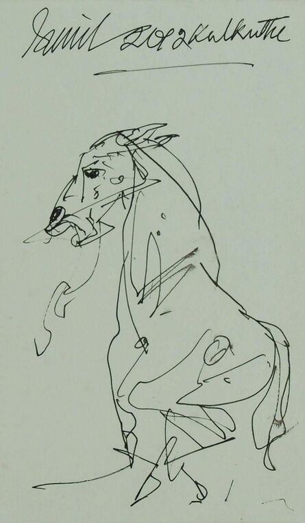 Sunil Das, ‘Horse, Ink on Paper by Padma Shree Artist Sunil Das "In Stock"’, 2012