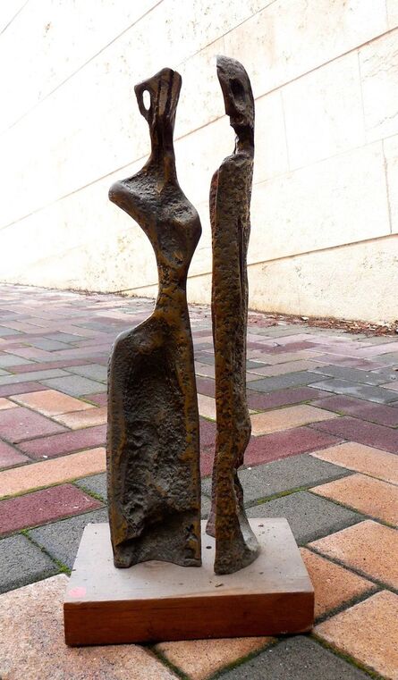 Aharon Bezalel, ‘Two Figures (Art Brut Bronze Sculpture)’, 1960-1969